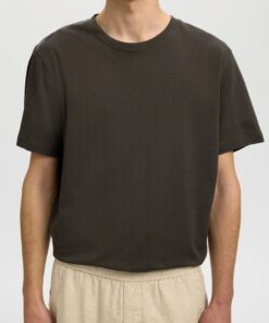 Selected Homme SLMTaj SS O-Neck Light Weight Tee Peat