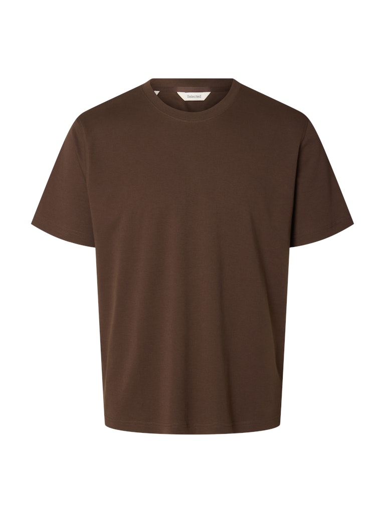 Selected Homme SLMTaj SS O-Neck Light Weight Tee Bracken