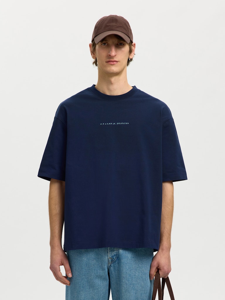 Selected Homme SLHRelaxnorman License Ss Tee Ocean Cavern