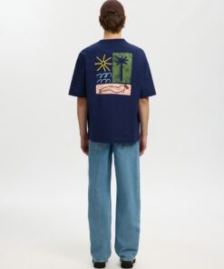 Selected Homme SLHRelaxnorman License Ss Tee Ocean Cavern
