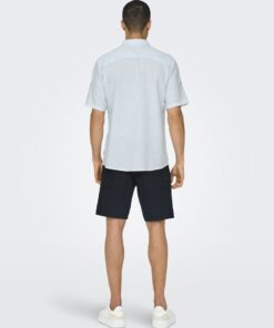 Only & Sons ONSCaiden Life SS Solid Linen Blend Cashmere Blue