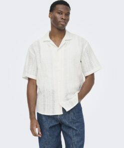 Only & Sons ONSDani Crochet SS Shirt Gardenia