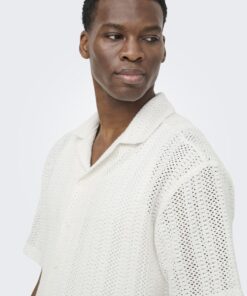 Only & Sons ONSDani Crochet SS Shirt Gardenia