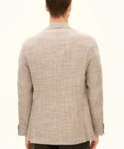 Oscar Jacobson Regular Fit Hopsack Blazer Beige