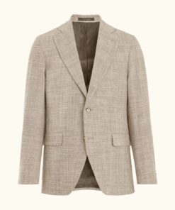 Oscar Jacobson Regular Fit Hopsack Blazer Beige