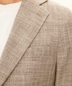 Oscar Jacobson Regular Fit Hopsack Blazer Beige
