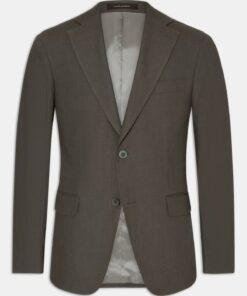 Oscar Jacobson Fogerty Regular Fit Linen Blazer Green
