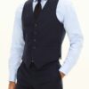 Oscar Jacobson Carlo Regular Fit Microstructure Waistcoat Blue
