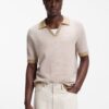 Hugo Seeroy Johhny Collar Sweater in Cotton and Linen Light Beige