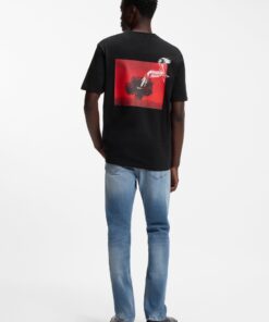 Hugo Derlyns Cotton Jersey T-shirt with Rear Graphic Black