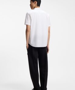 Hugo Relaxed Fit Shirt in Cotton Poplin White
