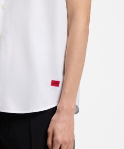 Hugo Relaxed Fit Shirt in Cotton Poplin White