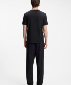 Hugo Cotton Jersey T-Shirt with Animal Artwork Black