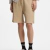 Hugo Stretch Cotton Shorts with Creased Effect Beige