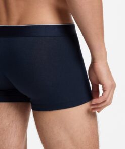 Hugo Jacquard Trunks with Exposed Waistband Black Blue