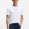 Boss Regular Fit T-Shirt in Cotton with Logo Print White