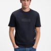 Boss Cotton Jersey T-Shirt with Logo Artwork Light Beige