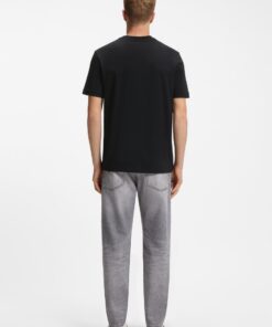 Boss Regular Fit T-Shirt in Lightweight Cotton Jersey Black