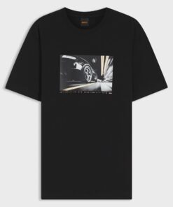 Boss Regular Fit T-Shirt in Lightweight Cotton Jersey Black
