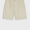 Boss Pleated Shorts with Comfort Waistband Light Beige