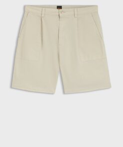 Boss Pleated Shorts with Comfort Waistband Light Beige