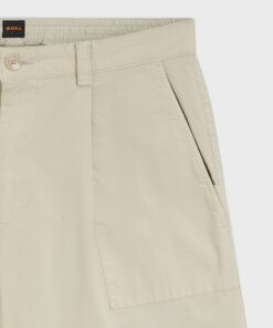 Boss Pleated Shorts with Comfort Waistband Light Beige