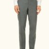 Oscar Jacobson Dandy Regular Fit Plain Weave Wool Stretch Trousers Green