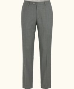 Oscar Jacobson Dandy Regular Fit Plain Weave Wool Stretch Trousers Green