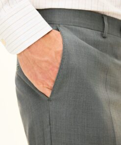 Oscar Jacobson Dandy Regular Fit Plain Weave Wool Stretch Trousers Green