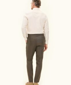 Oscar Jacobson Dandy Regular Fit Linen Trousers Green