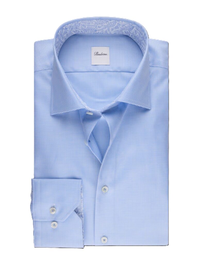 Stenström Twill Shirt with Contrast Light blue