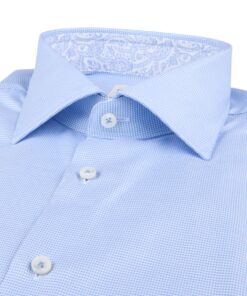 Stenström Twill Shirt with Contrast Light blue