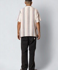 Fat Moose Costa S/S Shirt Ecru Violet Ice Striped