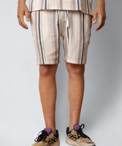 Fat Moose Costa Shorts Ecru Violet Ice Stripes