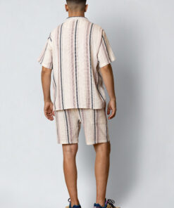 Fat Moose Costa Shorts Ecru Violet Ice Stripes