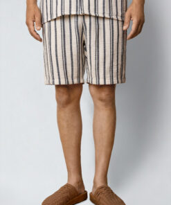 Fat Moose Orlean Shorts Off White Black Striped