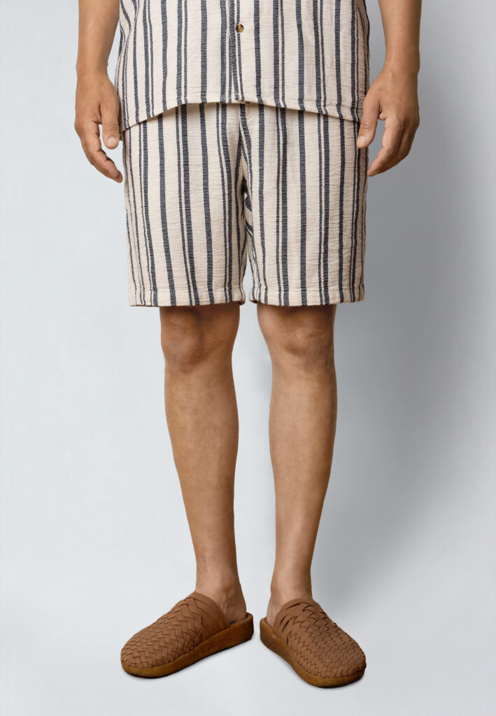 Fat Moose Orlean Shorts Off White Black Striped