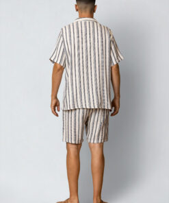 Fat Moose Orlean Shorts Off White Black Striped
