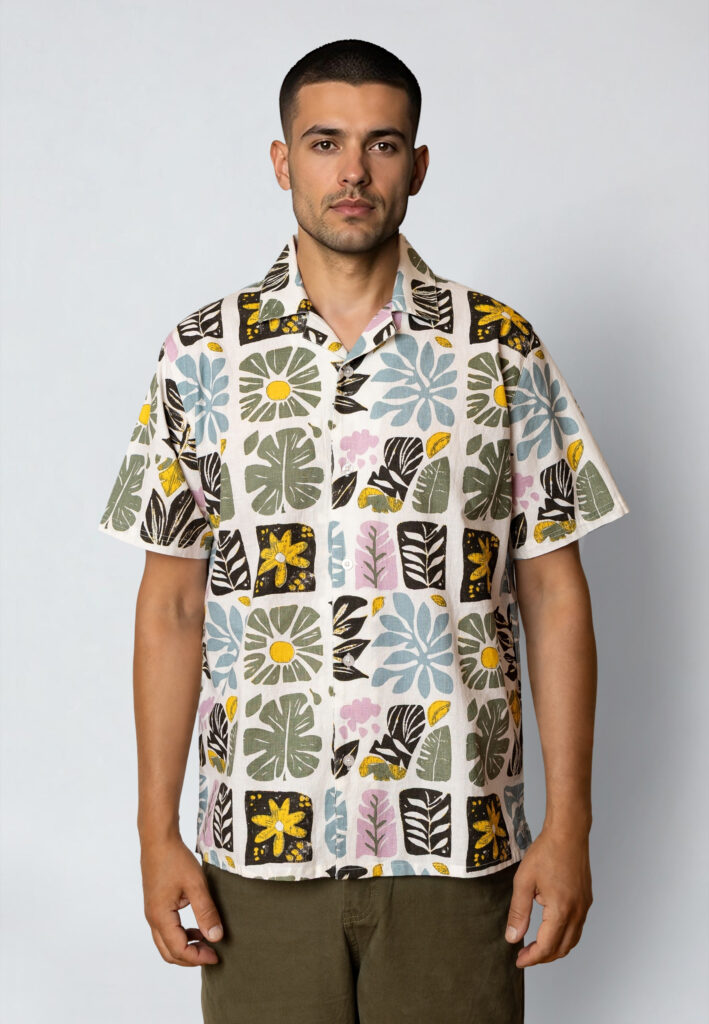 Fat Moose Sea Cotton Linen S/S Shirt Ecru