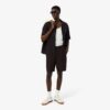 Lacoste Regular Fit Linen Blend Twill Shorts Brown