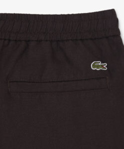 Lacoste Regular Fit Linen Blend Twill Shorts Brown
