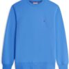 Tommy Hilfigiger Flag Embroidery Terry Crew Neck Sweatshirt Blue