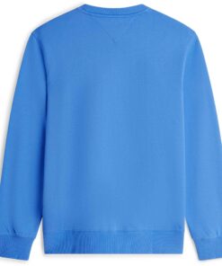 Tommy Hilfigiger Flag Embroidery Terry Crew Neck Sweatshirt Blue