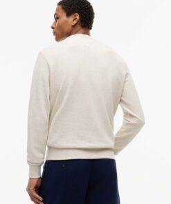 Tommy Hilfigiger Flag Embroidery Terry Crew Neck Sweatshirt Off White