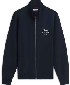 Tommy Hilfigiger Script Stack Stand Collar Dark Navy