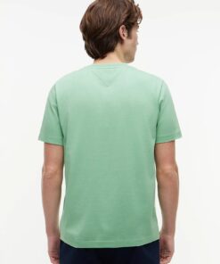 Tommy Hilfiger Logo Jersey Crew Neck T-Shirt Cut Grass