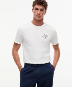 Tommy Hilfiger Logo Jersey Crew Neck T-Shirt White