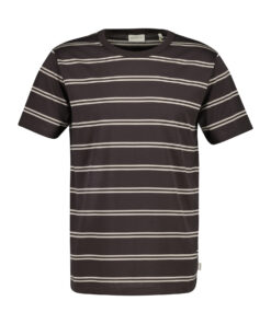 Gant Pima Striped Ss T-Shirt Carbon Brown