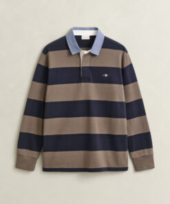 Gant Chambray Stripe Heavy Rugger Ceramic Grey