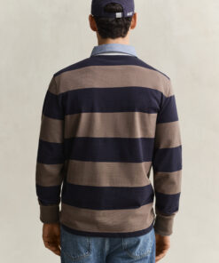 Gant Chambray Stripe Heavy Rugger Ceramic Grey